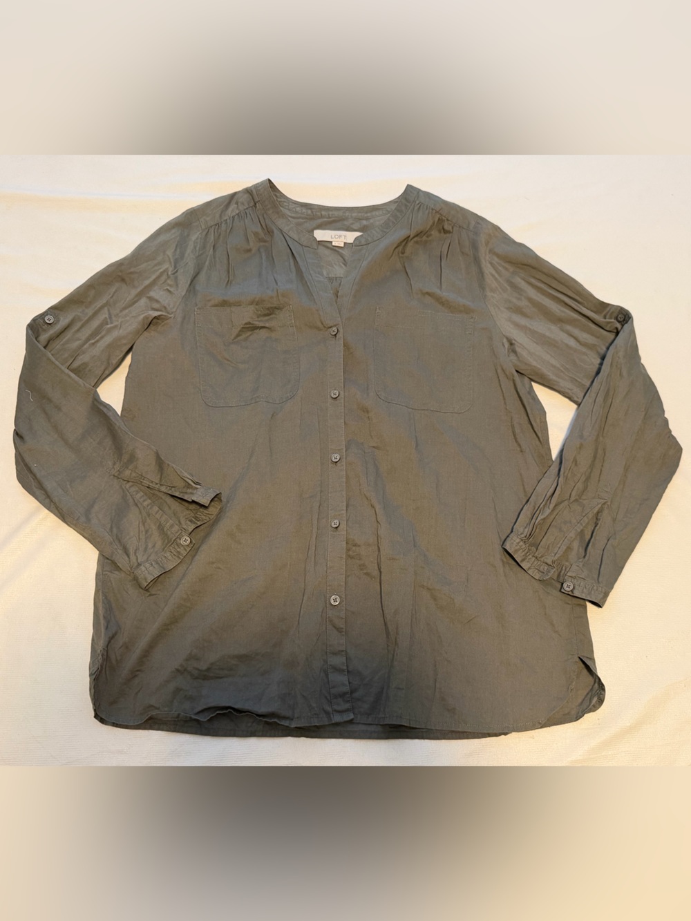 LOFT Women’s Relaxed Fit Olive Shirt